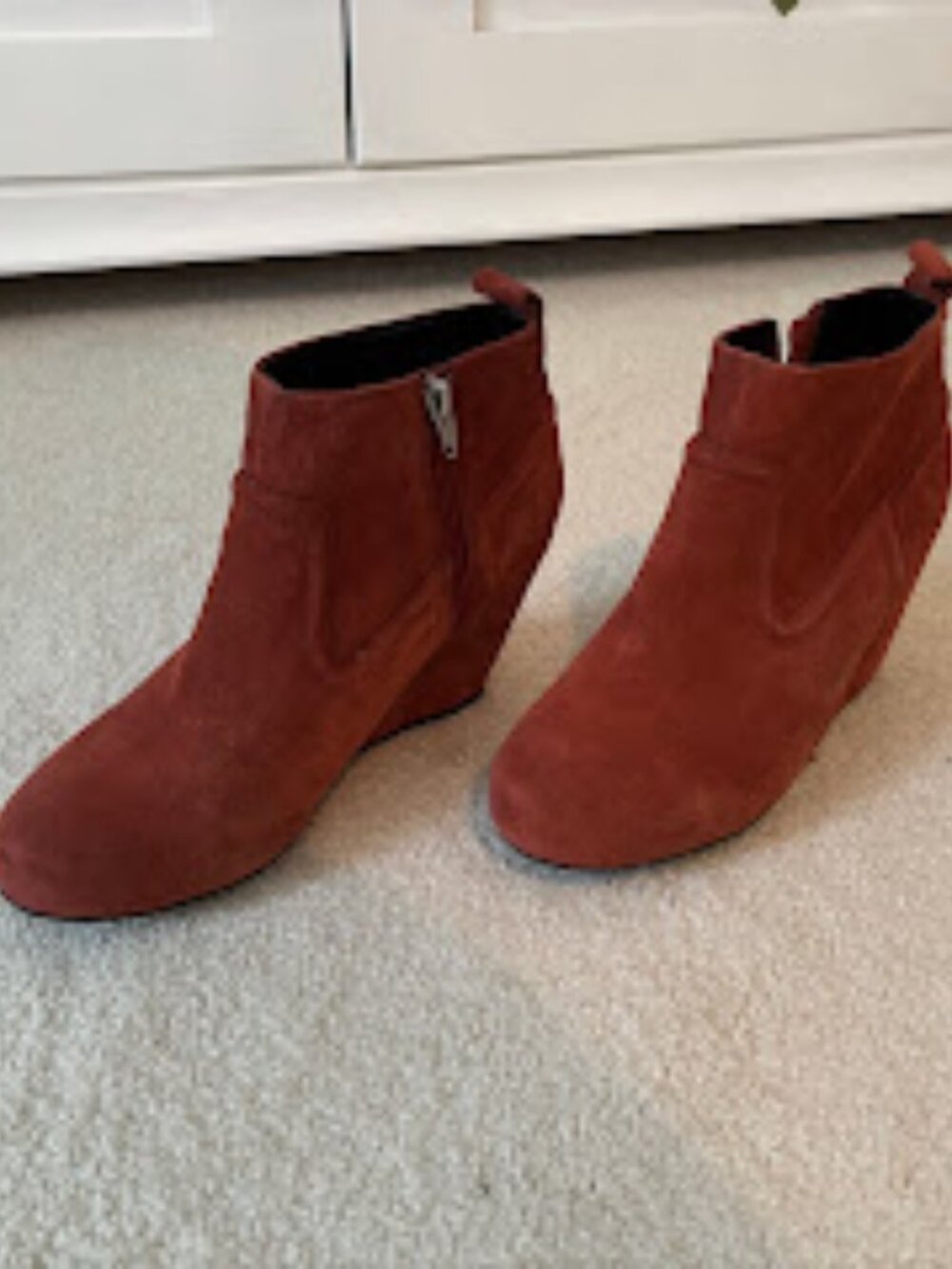 Dolce Vita Rust/Brown Suede Bootie Wedges
